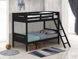 Littleton Wood Twin Over Twin Bunk Bed Black - Tampa Furniture Outlet