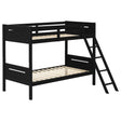 Tampa Furniture Outlet - Coaster - Littleton Wood Twin Over Twin Bunk Bed Black - 405051BLK