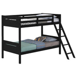 Littleton Wood Twin Over Twin Bunk Bed Black - Tampa Furniture Outlet