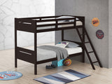 Littleton Wood Twin Over Twin Bunk Bed Espresso - Tampa Furniture Outlet