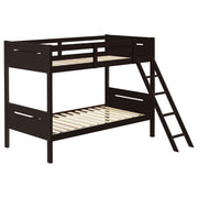 Tampa Furniture Outlet - Coaster - Littleton Wood Twin Over Twin Bunk Bed Espresso - 405051BRN