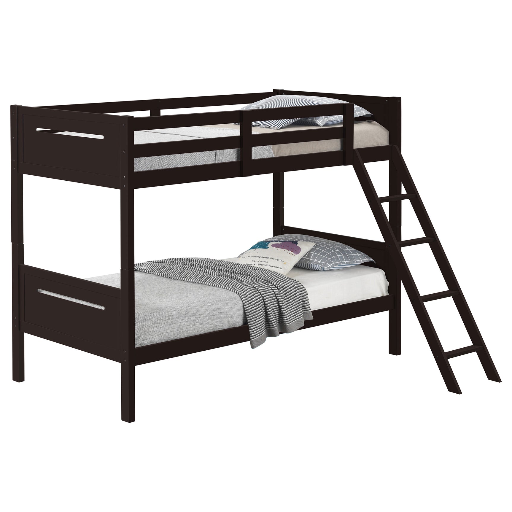 Littleton Wood Twin Over Twin Bunk Bed Espresso - Tampa Furniture Outlet