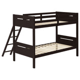 Littleton Wood Twin Over Twin Bunk Bed Espresso - Tampa Furniture Outlet