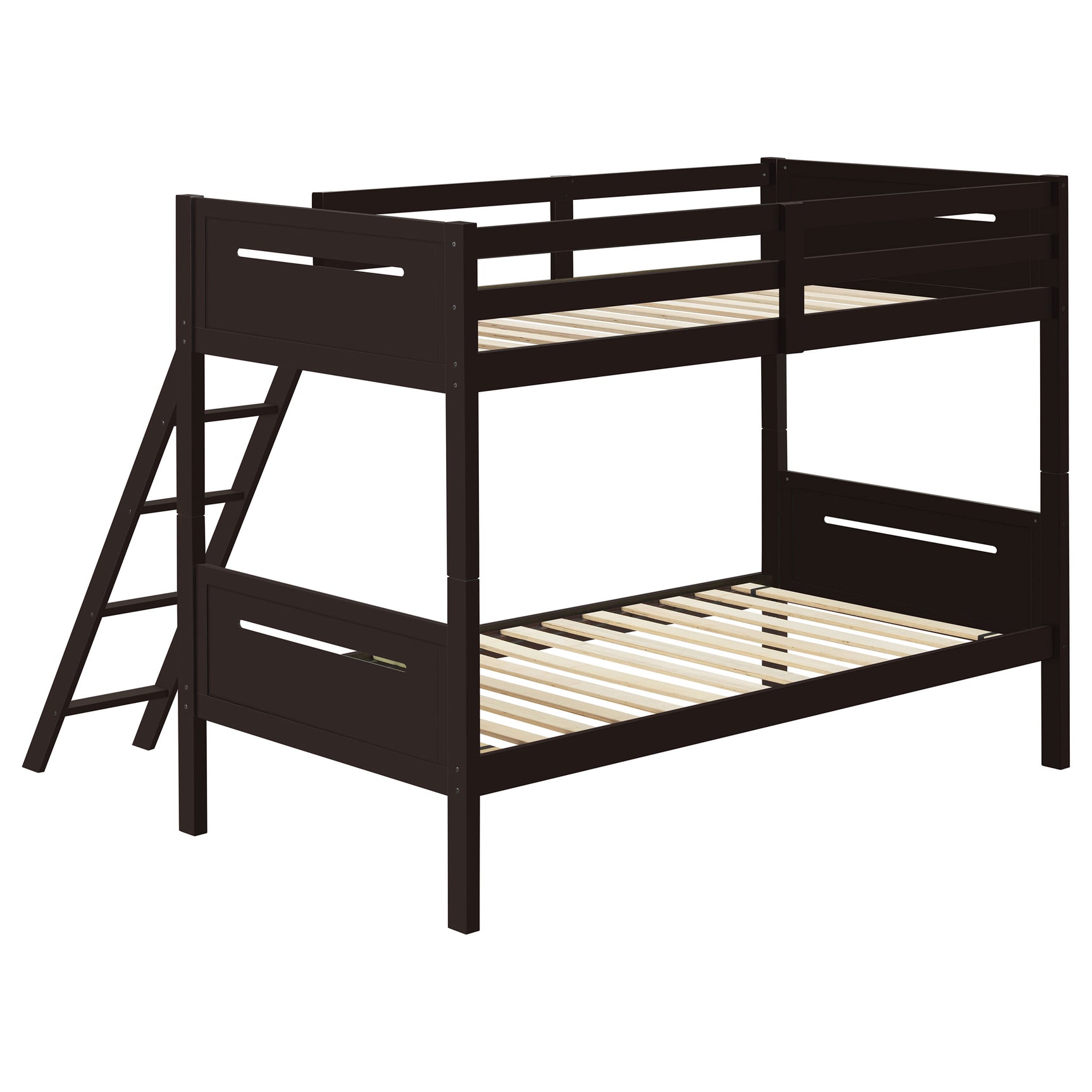 Littleton Wood Twin Over Twin Bunk Bed Espresso - Tampa Furniture Outlet
