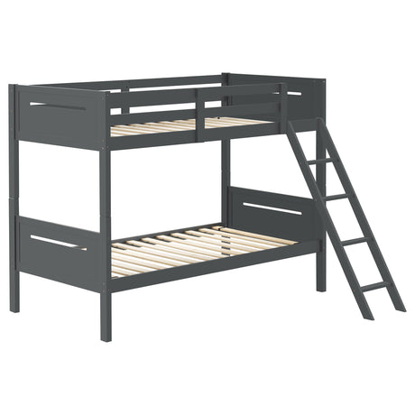 Tampa Furniture Outlet - Coaster - Littleton Wood Twin Over Twin Bunk Bed Grey - 405051GRY