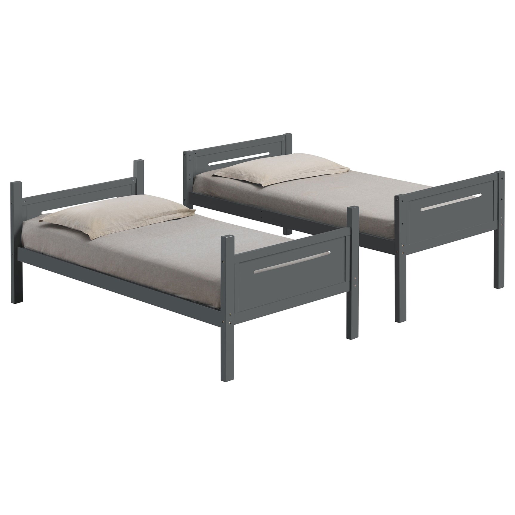 Littleton Wood Twin Over Twin Bunk Bed Grey - Tampa Furniture Outlet