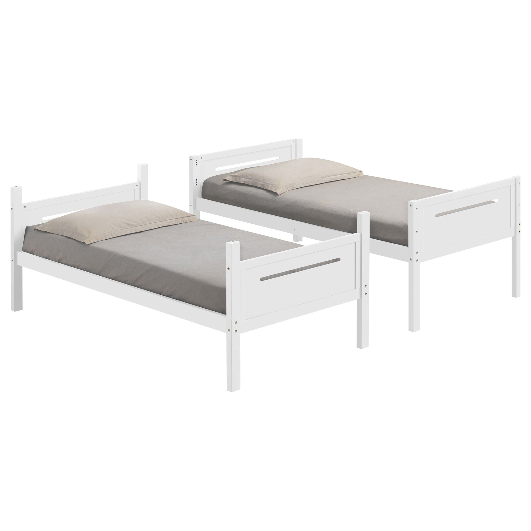 Littleton Wood Twin Over Twin Bunk Bed White - Tampa Furniture Outlet