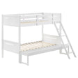 Tampa Furniture Outlet - Coaster - Littleton Wood Twin Over Full Bunk Bed White - 405052WHT