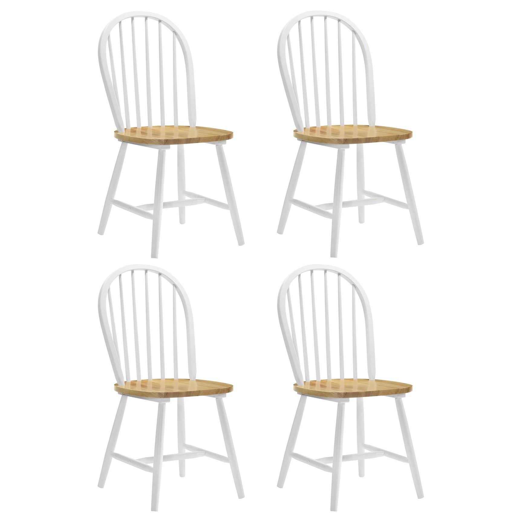 Tampa Furniture Outlet - Coaster - Cinder Wood Dining Side Chair White (Set of 4) - 4129