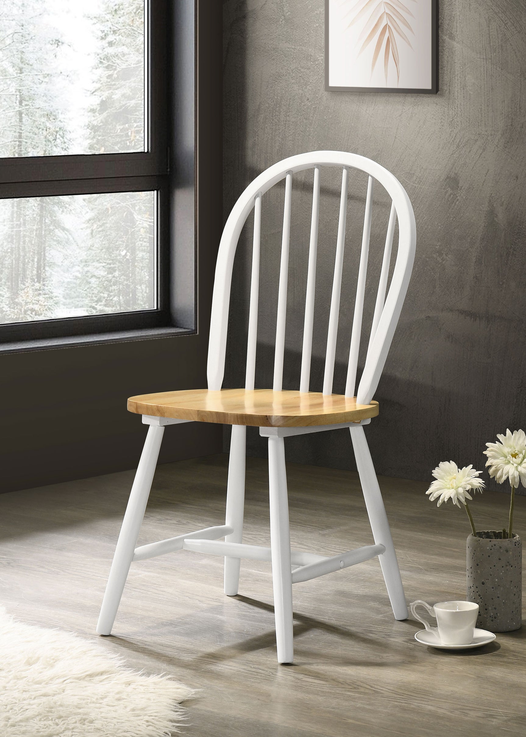 Cinder Wood Dining Side Chair White (Set of 4) - Tampa Furniture Outlet