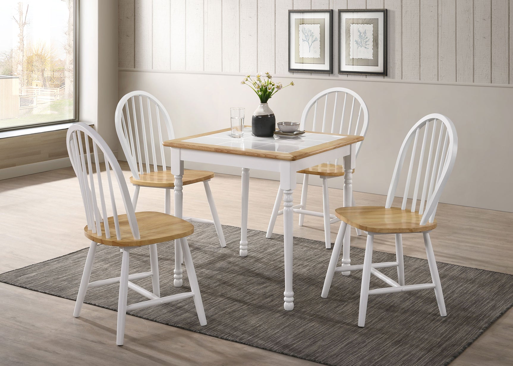 Cinder Wood Dining Side Chair White (Set of 4) - Tampa Furniture Outlet