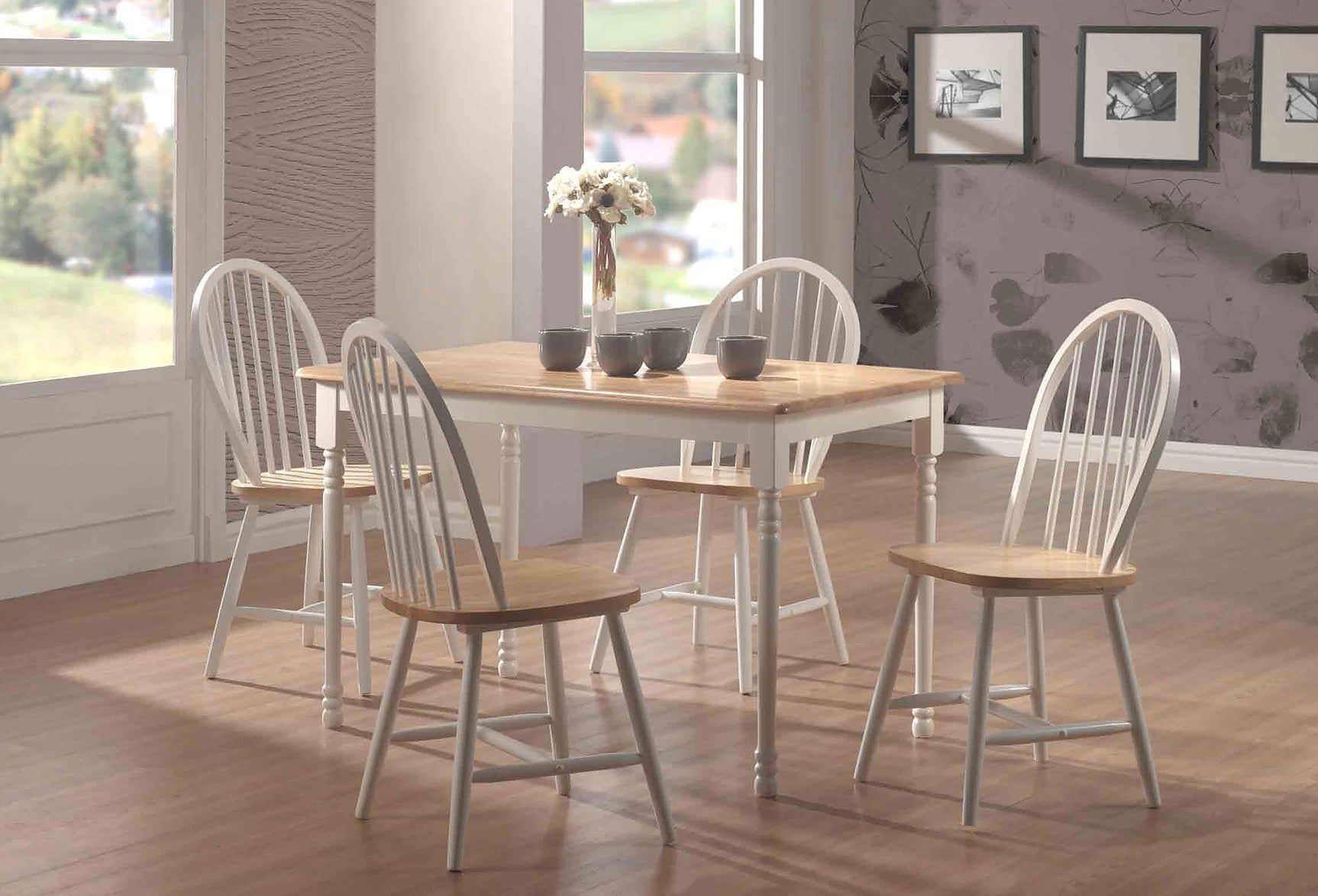 Cinder Wood Dining Side Chair White (Set of 4) - Tampa Furniture Outlet