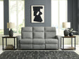 Tampa Furniture Outlet - Ashley Furniture - Gauntlet Living Room - Reclining Sofa / Sterling - PC4220488