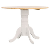 Allison 5-piece Round Drop Leaf Dining Table Set White - Tampa Furniture Outlet