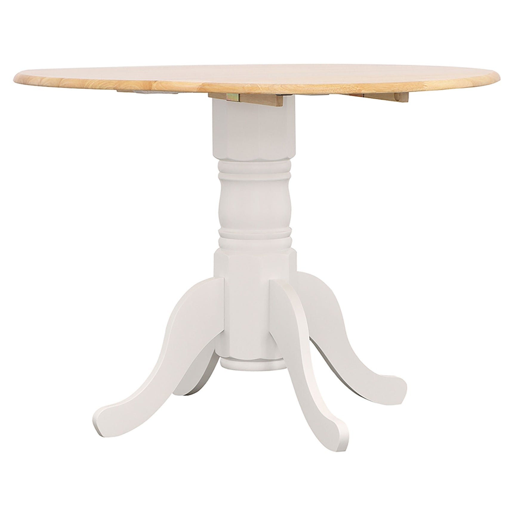 Allison 5-piece Round Drop Leaf Dining Table Set White - Tampa Furniture Outlet