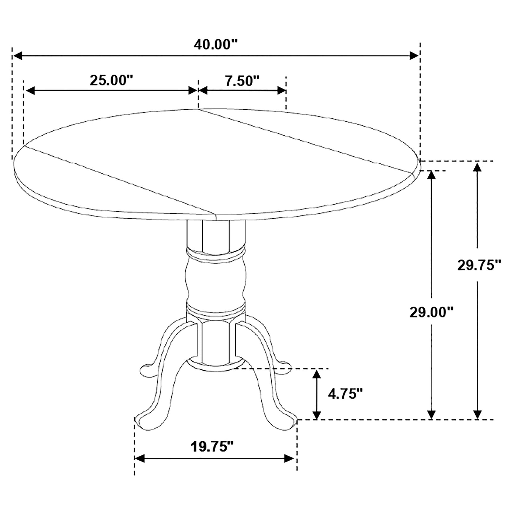 Allison 5-piece Round Drop Leaf Dining Table Set White - Tampa Furniture Outlet