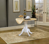 Allison Round 40-inch Drop Leaf Extension Dining Table White - Tampa Furniture Outlet