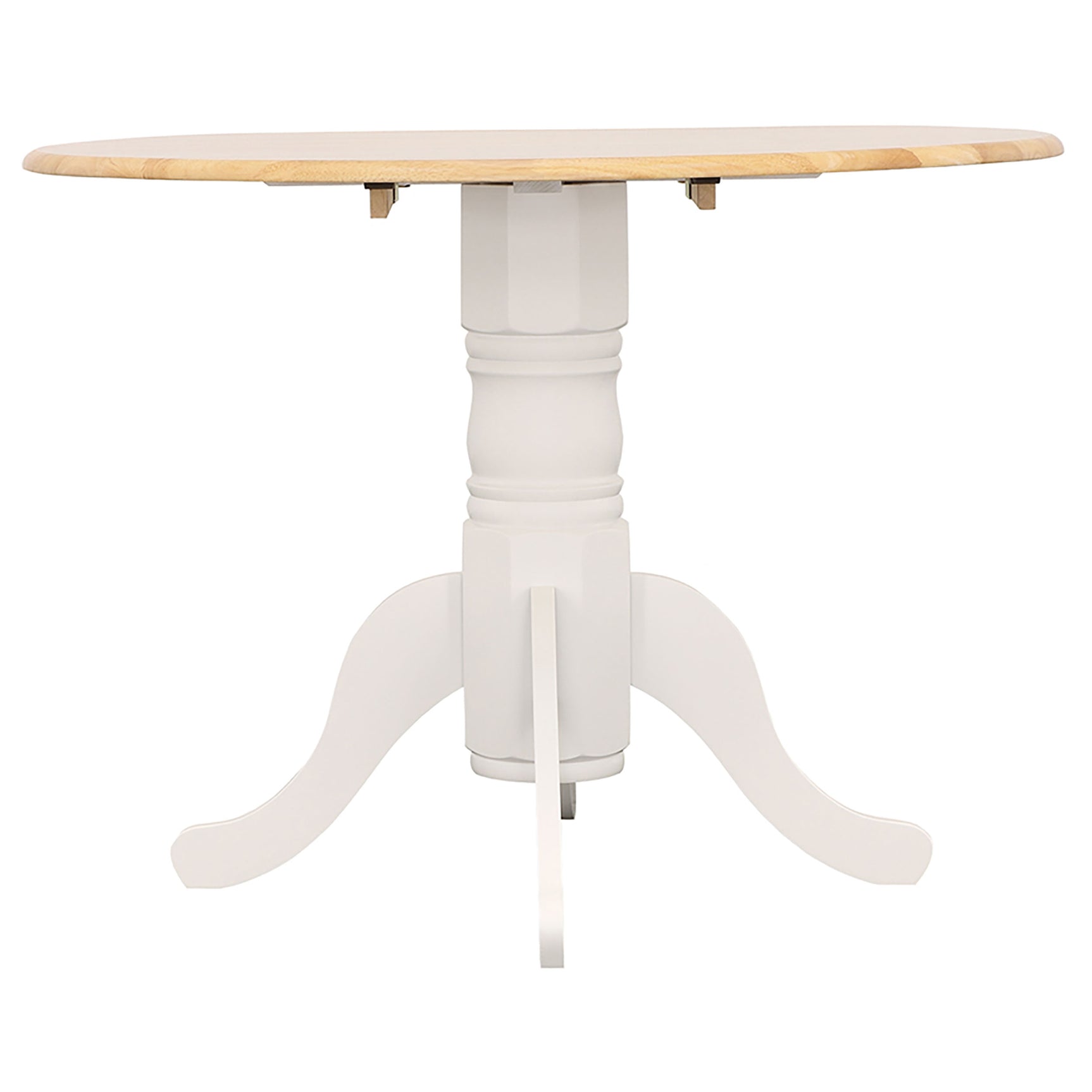 Allison Round 40-inch Drop Leaf Extension Dining Table White - Tampa Furniture Outlet