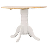 Allison Round 40-inch Drop Leaf Extension Dining Table White - Tampa Furniture Outlet