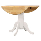 Allison Round 40-inch Drop Leaf Extension Dining Table White - Tampa Furniture Outlet