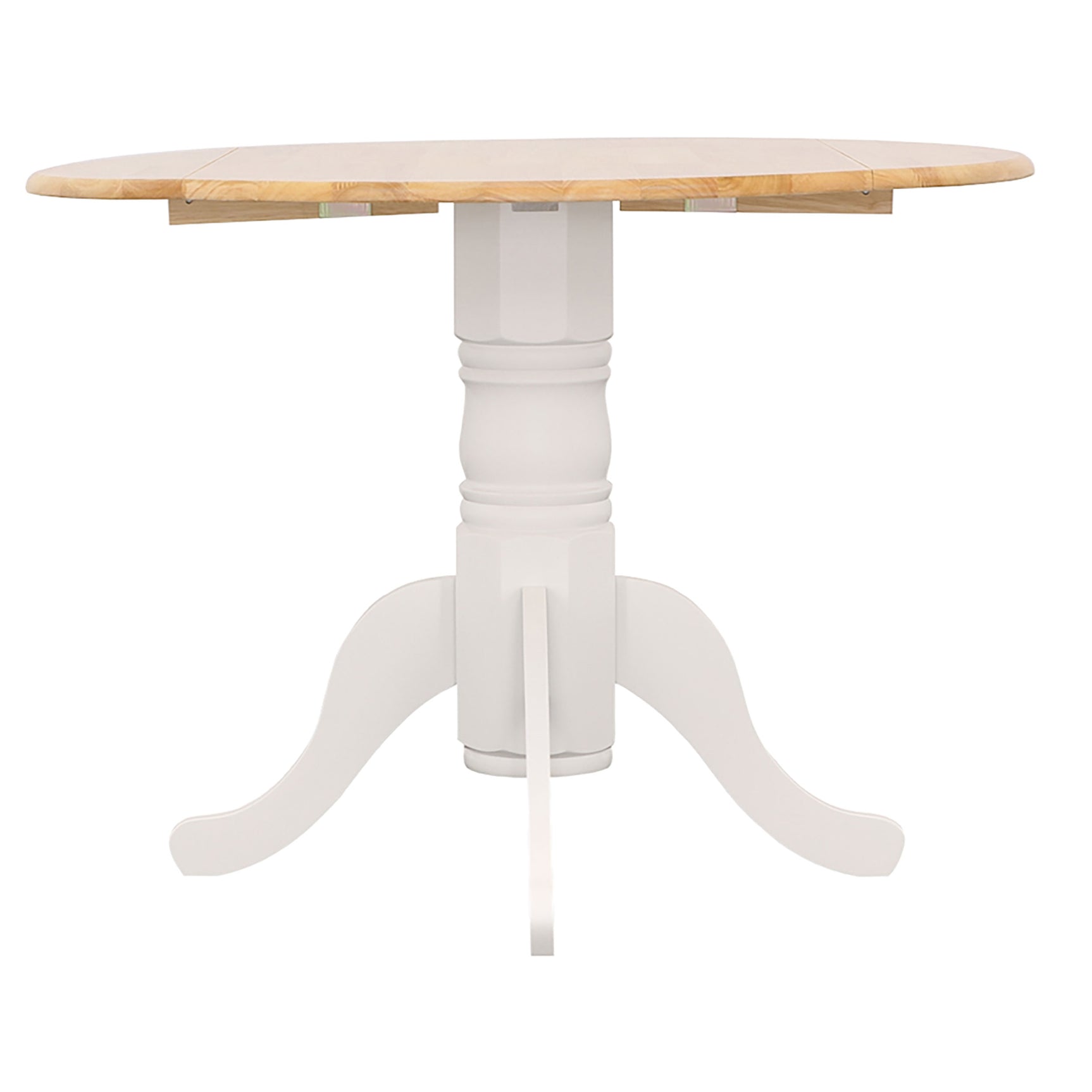 Allison Round 40-inch Drop Leaf Extension Dining Table White - Tampa Furniture Outlet