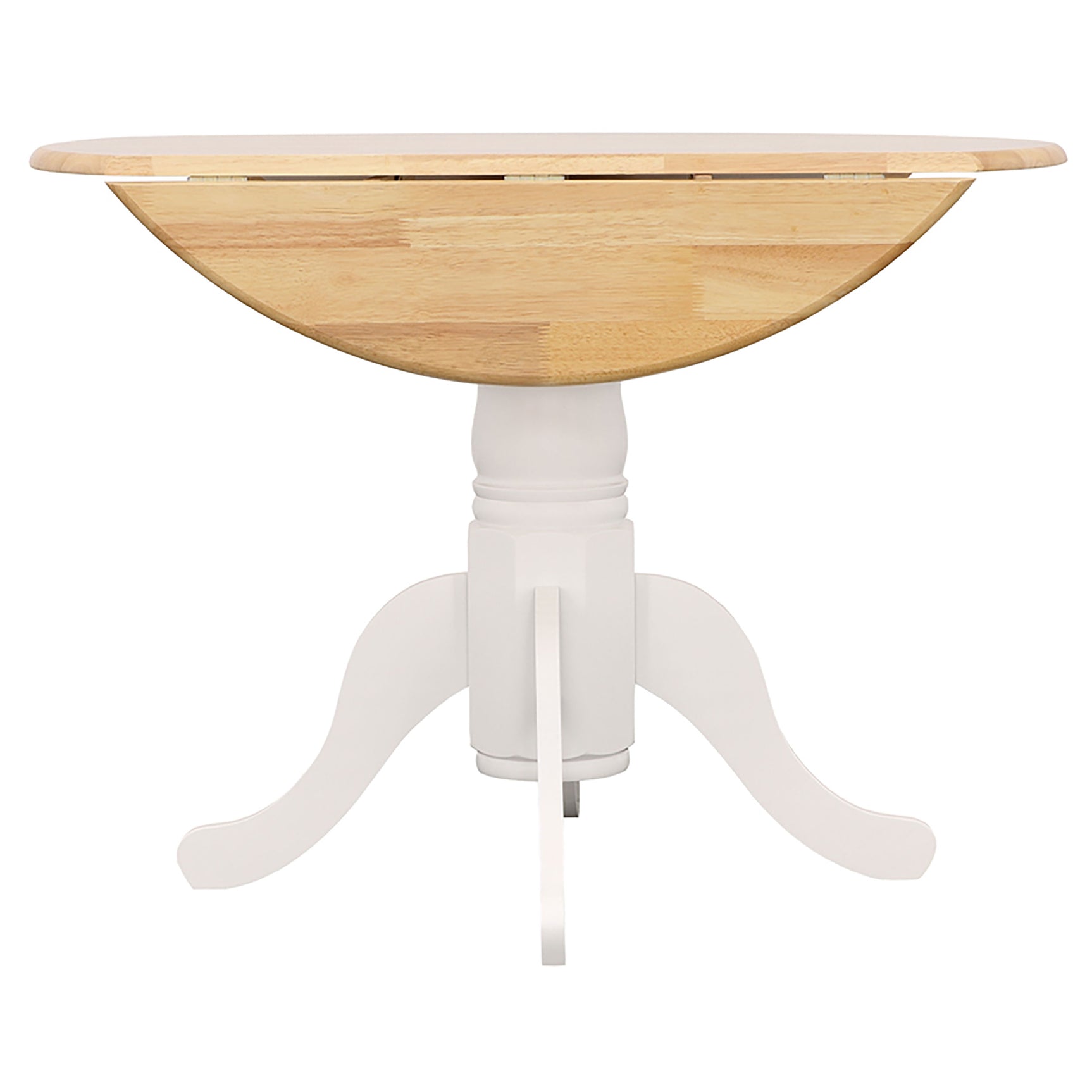 Allison Round 40-inch Drop Leaf Extension Dining Table White - Tampa Furniture Outlet