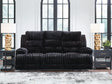 Tampa Furniture Outlet - Ashley Furniture - Rhine Falls Living Room - REC PWR Sofa w/Drop Down Table / Onyx - PC4280599