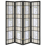 Catabella 4-Panel Room Divider Folding Shoji Screen Floral - Tampa Furniture Outlet