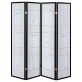 Catabella 4-Panel Room Divider Folding Shoji Screen Floral - Tampa Furniture Outlet