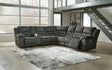 Tampa Furniture Outlet - Ashley Furniture - Nettington Sectional - 4-Piece Power Reclining Sectional / Smoke - 44101S3