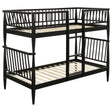 Tampa Furniture Outlet - Coaster - Abram Windsor Twin Over Twin Wood Bunk Bed with Ladder Black - 460061BLKT