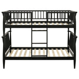 Abram Windsor Twin Over Twin Wood Bunk Bed with Ladder Black