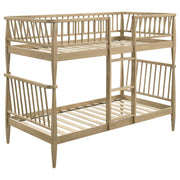 Tampa Furniture Outlet - Coaster - Abram Windsor Twin Over Twin Wood Bunk Bed with Ladder Almond - 460061T