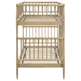 Abram Windsor Twin Over Twin Wood Bunk Bed with Ladder Almond