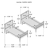 Abram Windsor Twin Over Twin Wood Bunk Bed with Ladder Almond