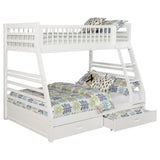 Ashton 2-drawer Wood Twin Over Full Bunk Bed White - Tampa Furniture Outlet