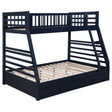 Tampa Furniture Outlet - Coaster - Ashton 2-drawer Wood Twin Over Full Bunk Bed Navy Blue - 460181