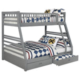 Ashton 2-drawer Wood Twin Over Full Bunk Bed Grey - Tampa Furniture Outlet