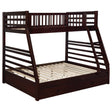 Tampa Furniture Outlet - Coaster - Ashton 2-drawer Wood Twin Over Full Bunk Bed Cappuccino - 460184