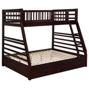 Tampa Furniture Outlet - Coaster - Ashton 2-drawer Wood Twin Over Full Bunk Bed Cappuccino - 460184