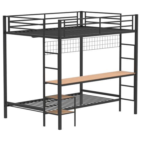 Tampa Furniture Outlet - Coaster - Bettoni Metal Full Over Twin Workstation Bunk Bed Matte Black - 460209BLK