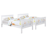 Chapman Wood Twin Over Twin Bunk Bed with Mattress White - Tampa Furniture Outlet