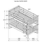 Chapman Wood Twin Over Twin Bunk Bed with Mattress White - Tampa Furniture Outlet