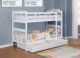 Chapman Wood Twin Over Twin Bunk Bed with Mattress White - Tampa Furniture Outlet