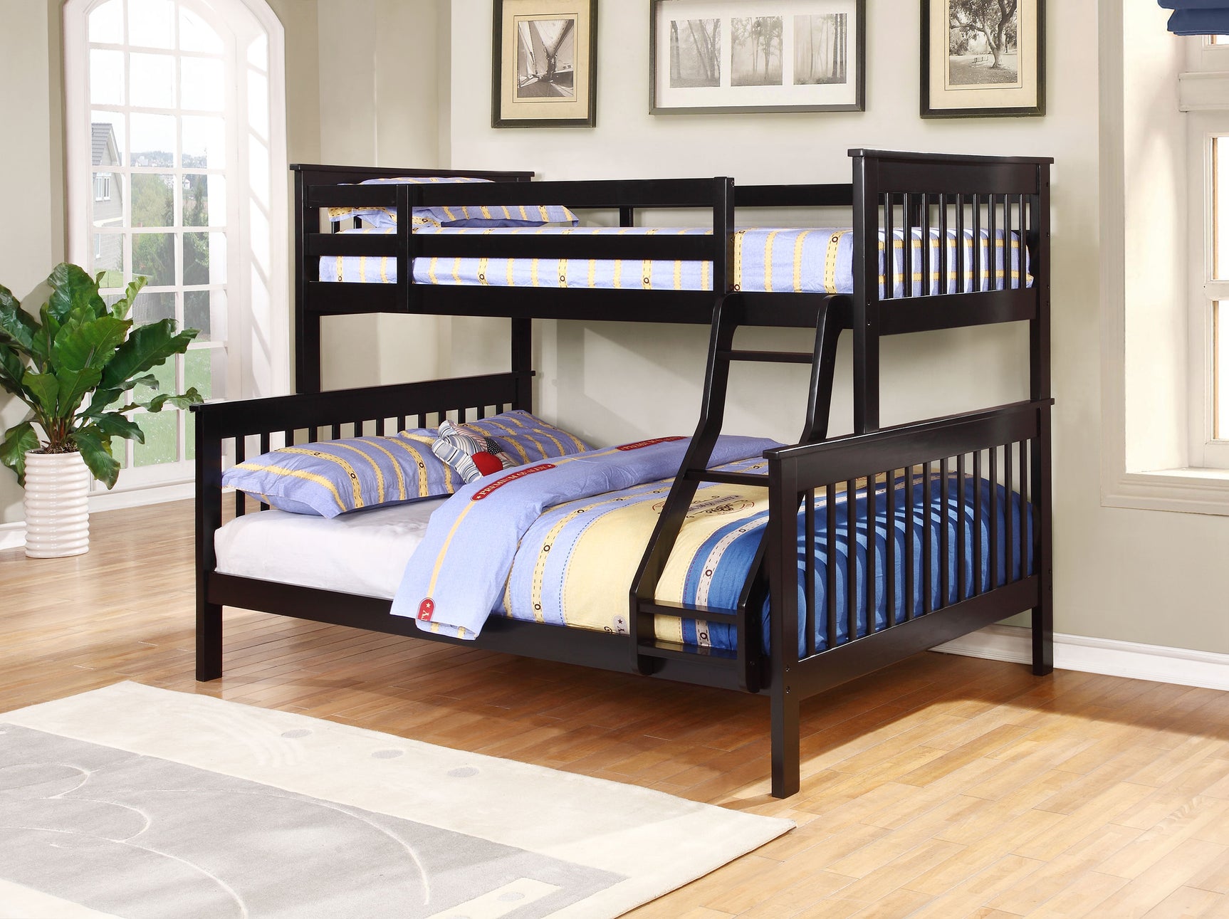 Chapman Wood Twin Over Full Bunk Bed Black - Tampa Furniture Outlet