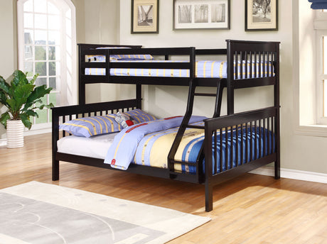 Chapman Wood Twin Over Full Bunk Bed Black - Tampa Furniture Outlet