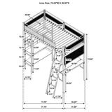 Campus 3-shelf Metal Twin Workstation Loft Bed Matte Black