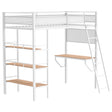Tampa Furniture Outlet - Coaster - Campus 3-shelf Metal Twin Workstation Loft Bed Matte White - 460332WHT