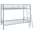 Tampa Furniture Outlet - Coaster - Carson Metal Twin Over Twin Bunk Bed Glossy Silver - 460334SVR