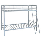 Tampa Furniture Outlet - Coaster - Carson Metal Twin Over Twin Bunk Bed Glossy Silver - 460334SVR